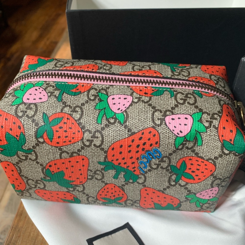 Gucci Strawberry Makeup Bag - Brand New
